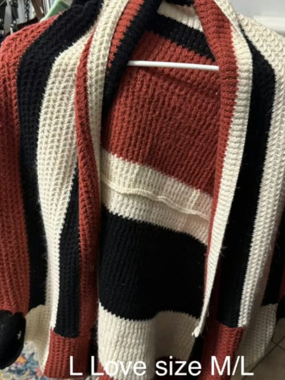 L Love size large cardigan